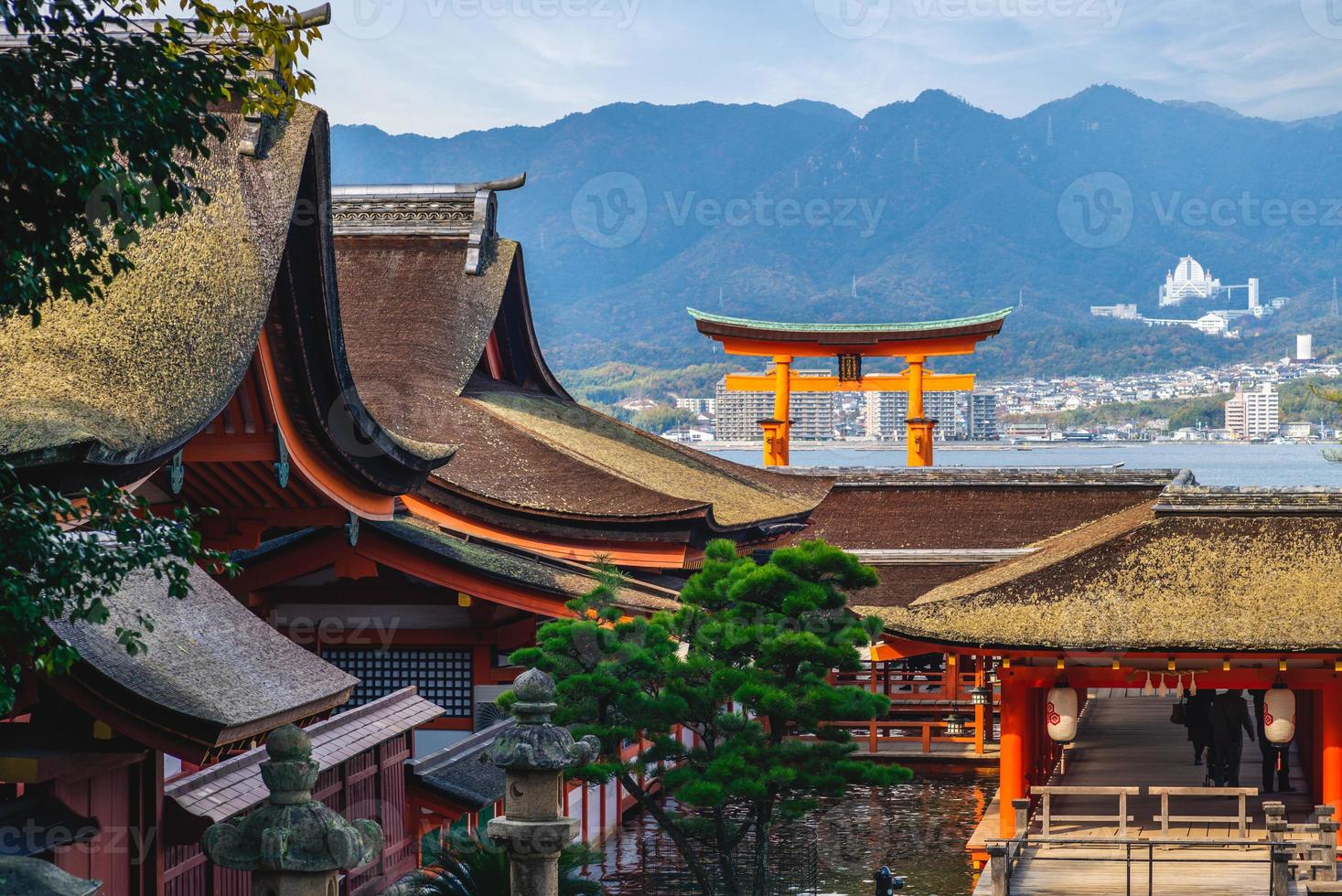 Floating Torii of Itsukushima Shrine in Hiroshima, Japan photo