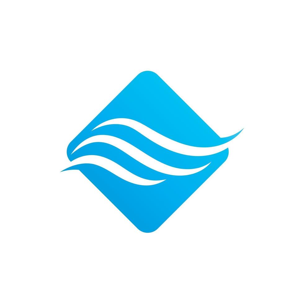 Wave water logo design template vector