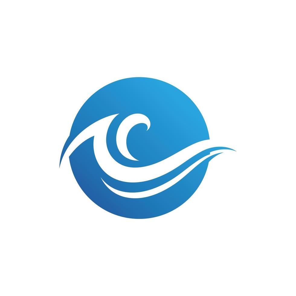 Wave water logo design template vector