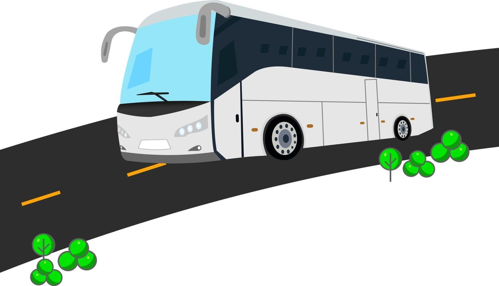 diseño de vector de autobús de plata blanca