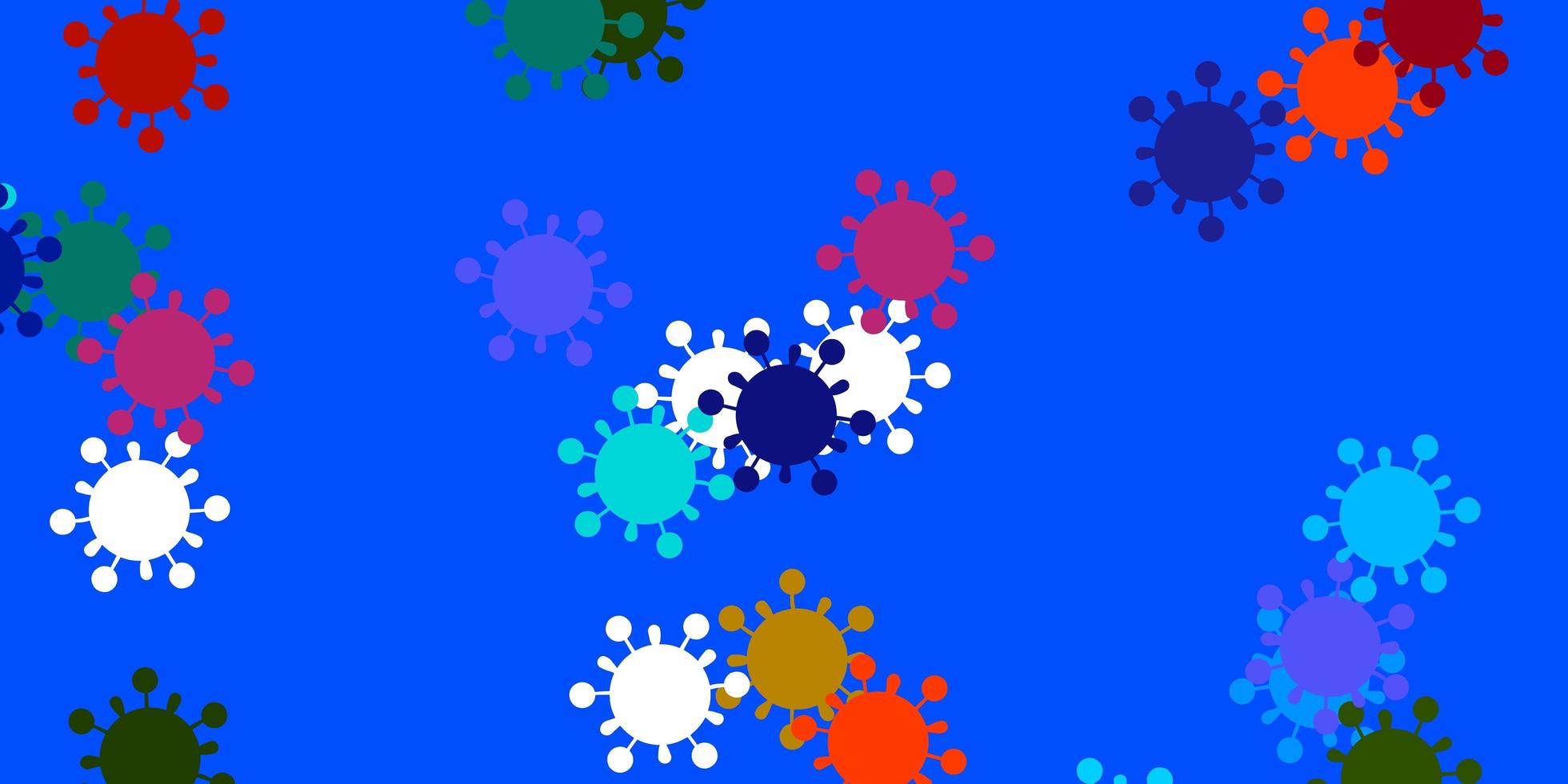 Light multicolor vector pattern with coronavirus elements.