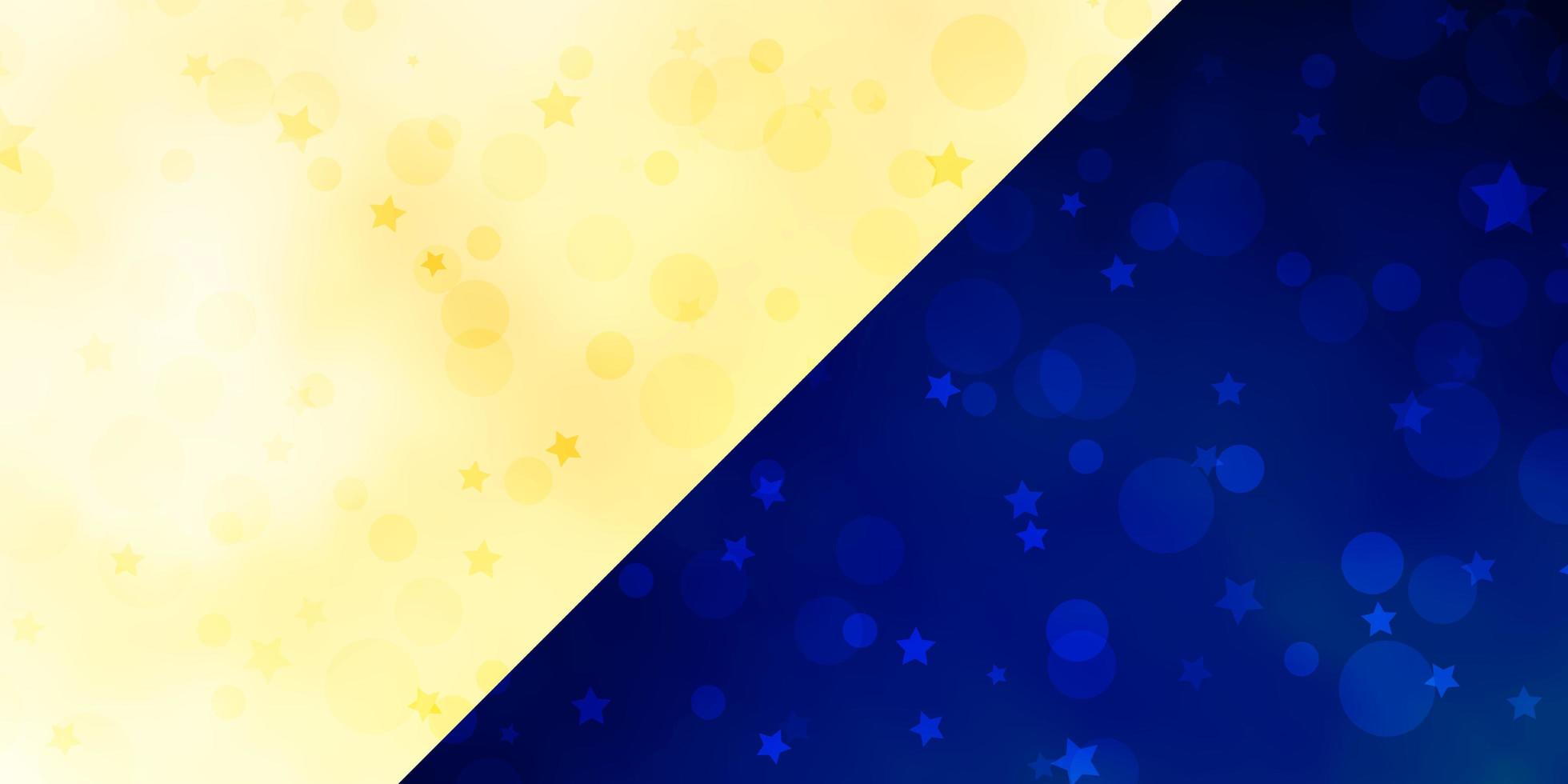 Vector layout with circles, stars.