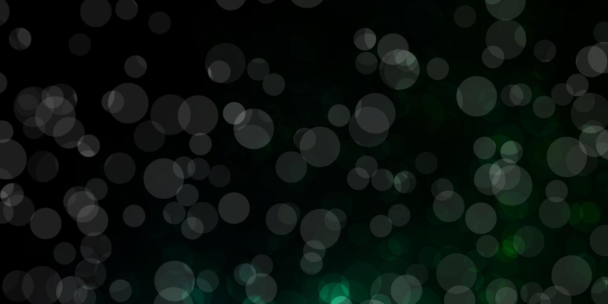 Dark Green vector texture with disks.