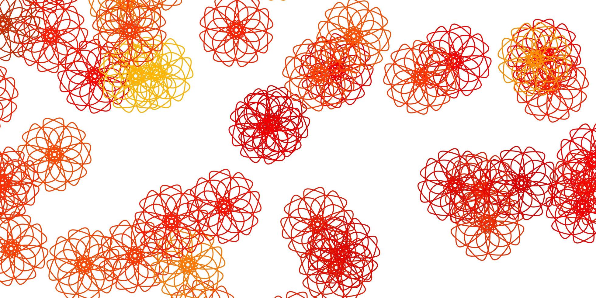 ilustraciones naturales de vector naranja claro con flores.