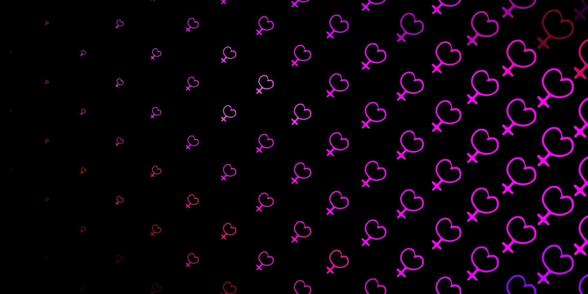 Dark Purple, Pink vector backdrop with woman's power symbols.