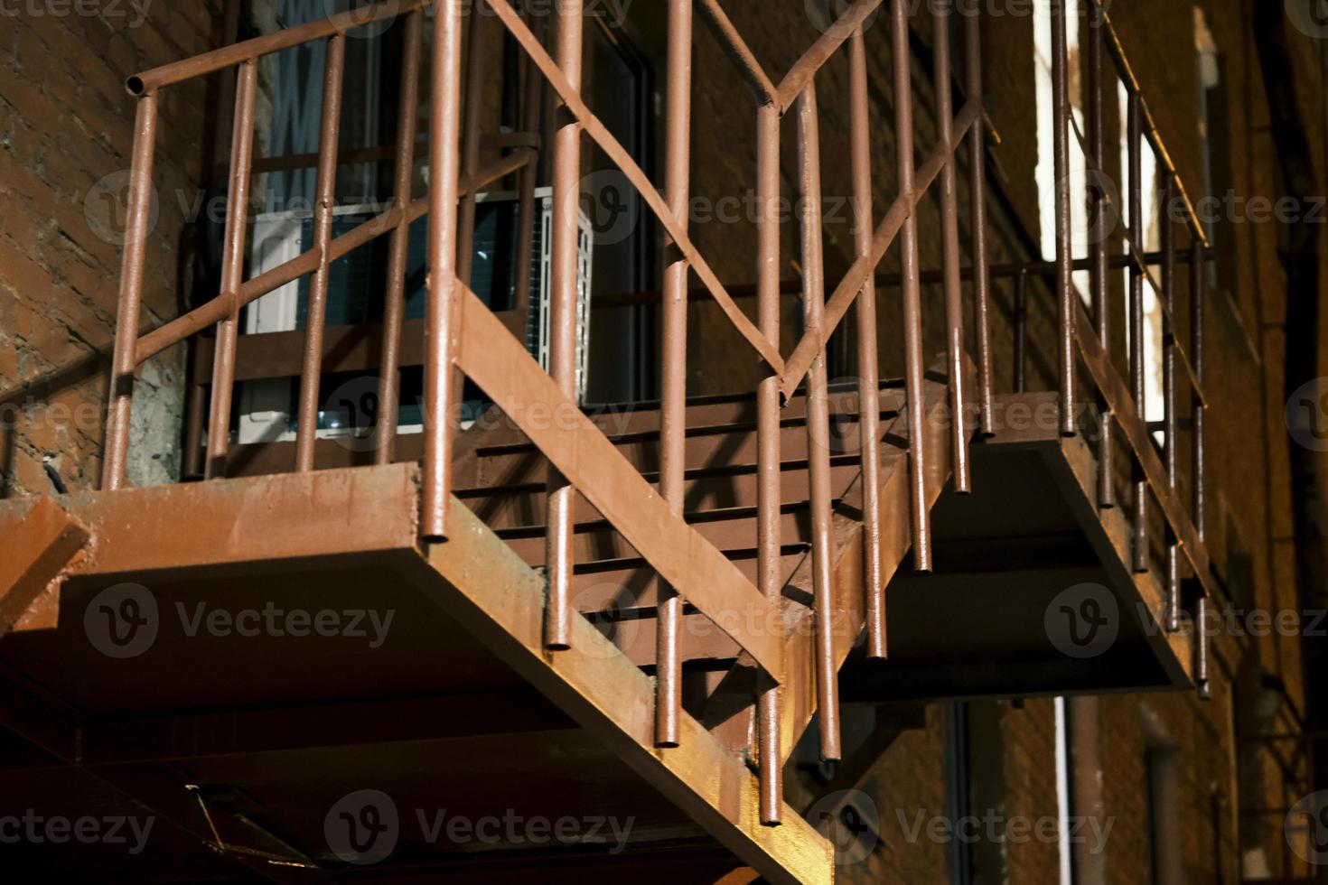 Old rusty metal fire escape photo