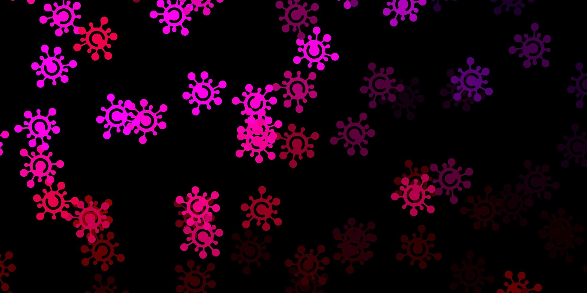 Dark pink vector texture with disease symbols.