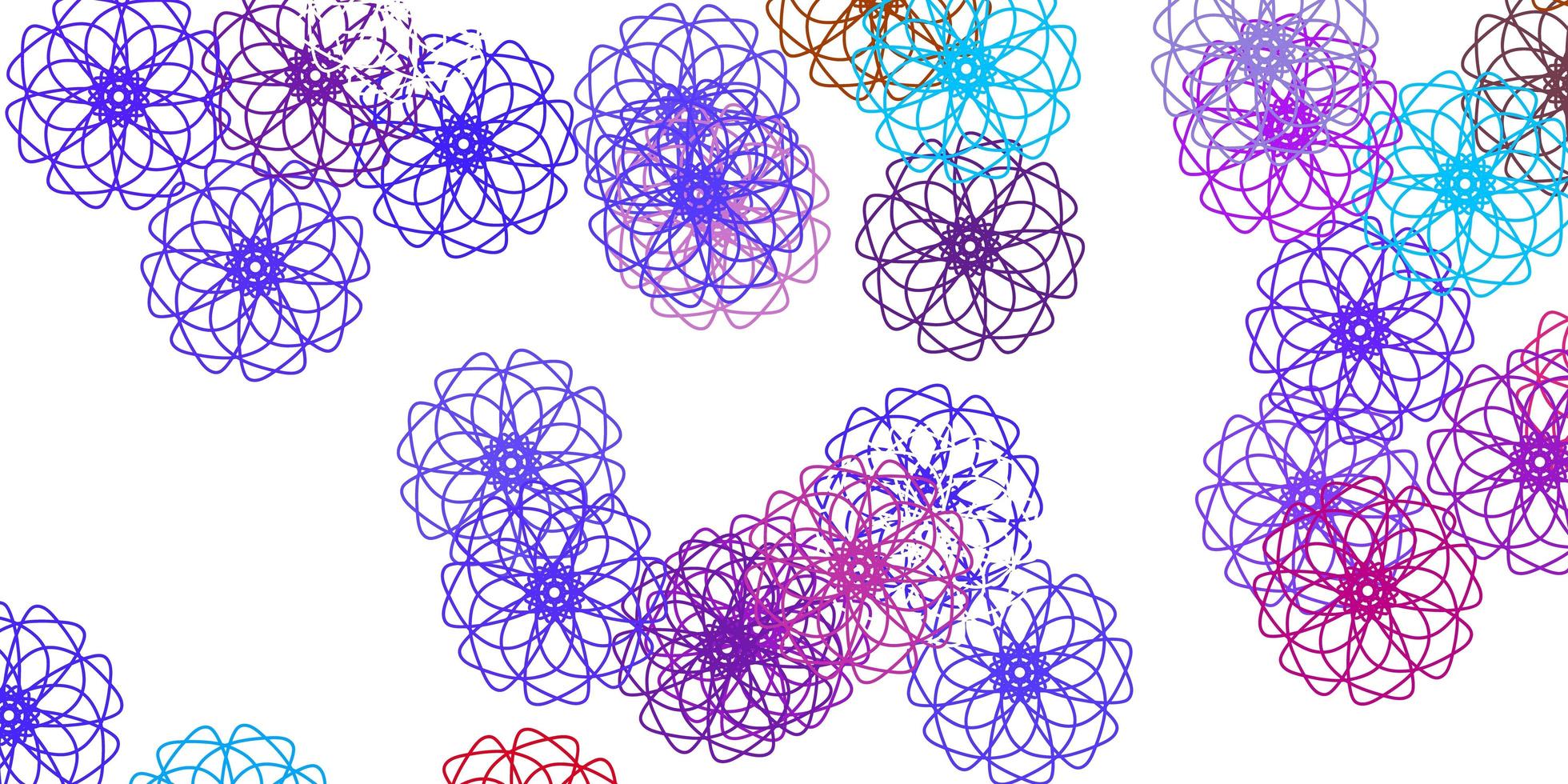 Light Blue, Yellow vector doodle pattern with flowers.