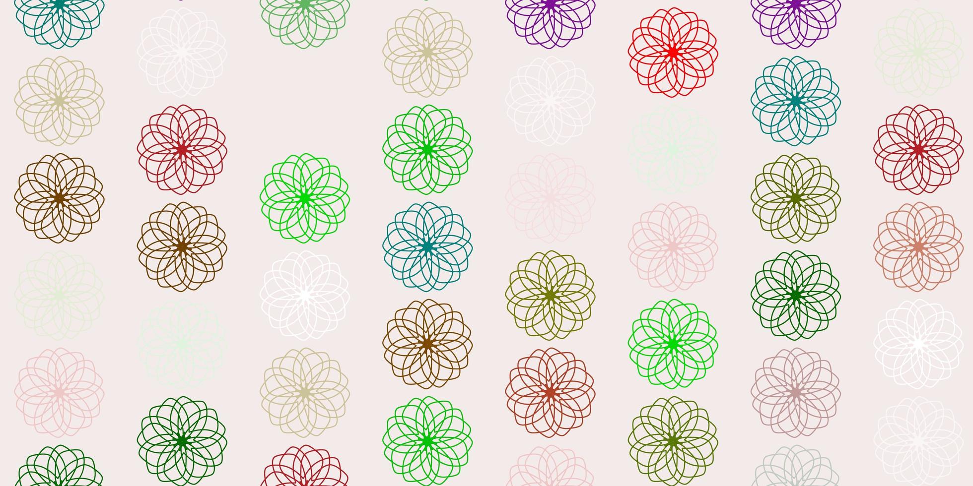 Light multicolor vector natural artwork with flowers.