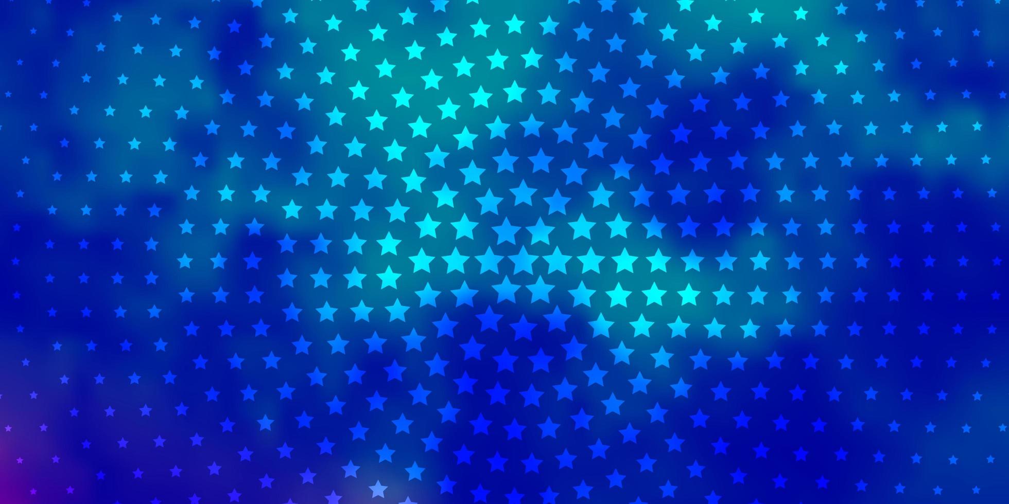 Fondo de vector de color rosa claro, azul con estrellas pequeñas y grandes.