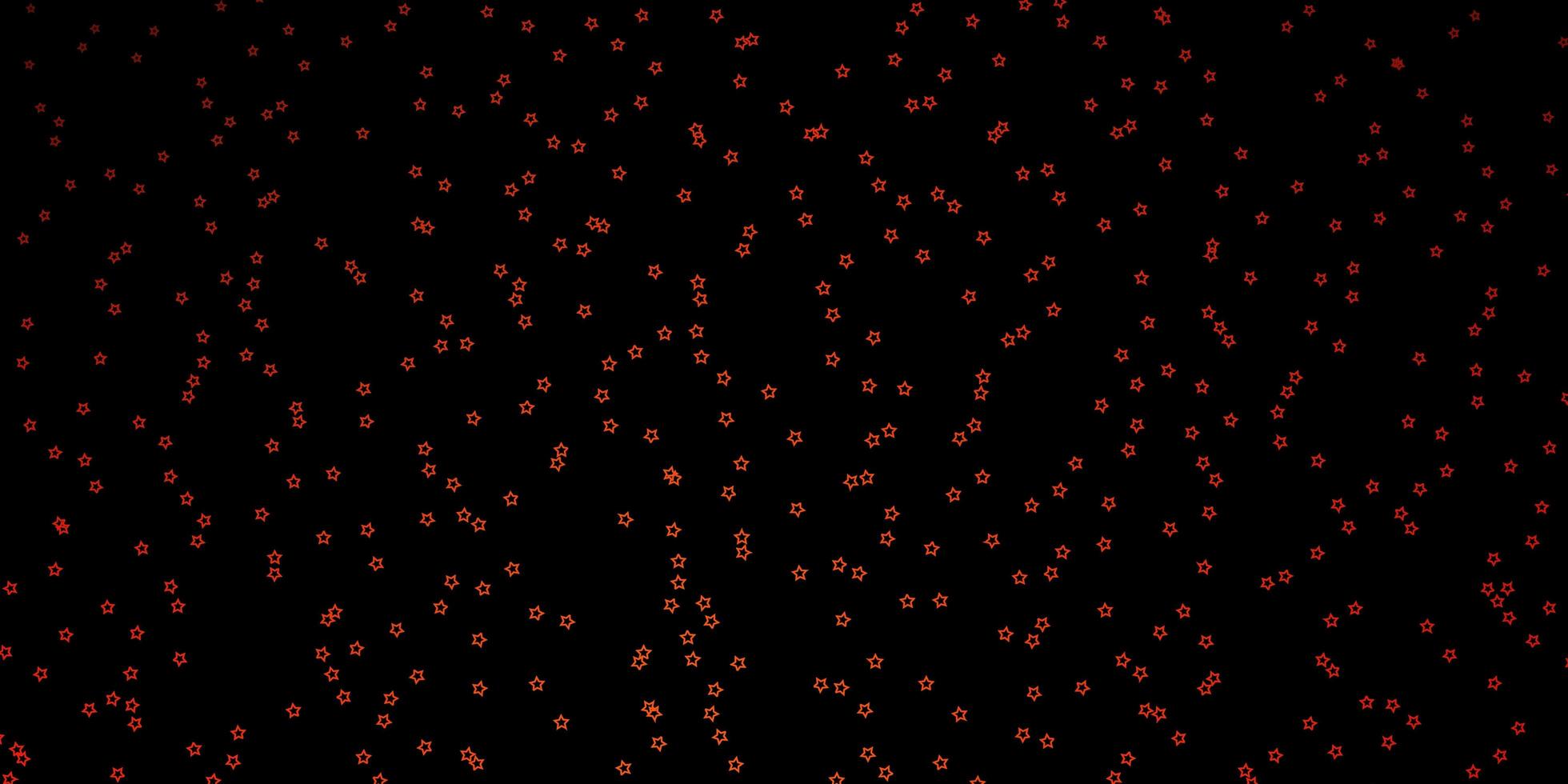 Dark Orange vector pattern with abstract stars.