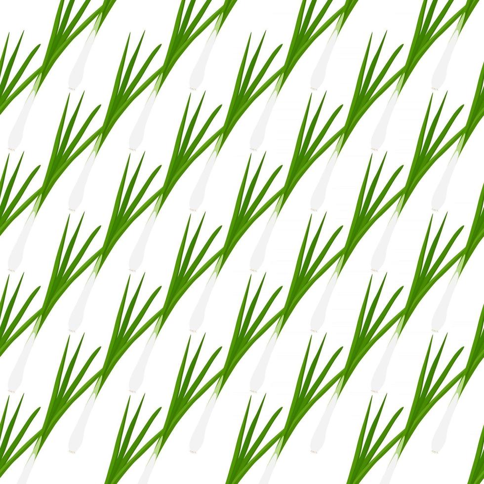 Illustration on theme of bright pattern green onion vector