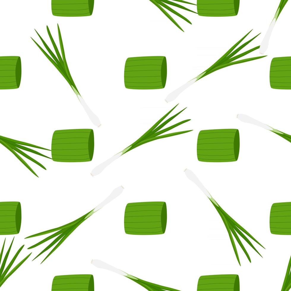 Illustration on theme of bright pattern green onion vector