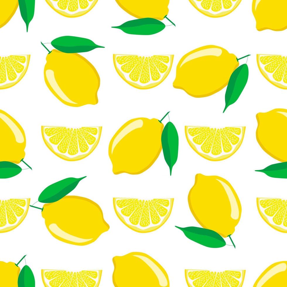 Illustration on theme big colored seamless yellow lemon vector