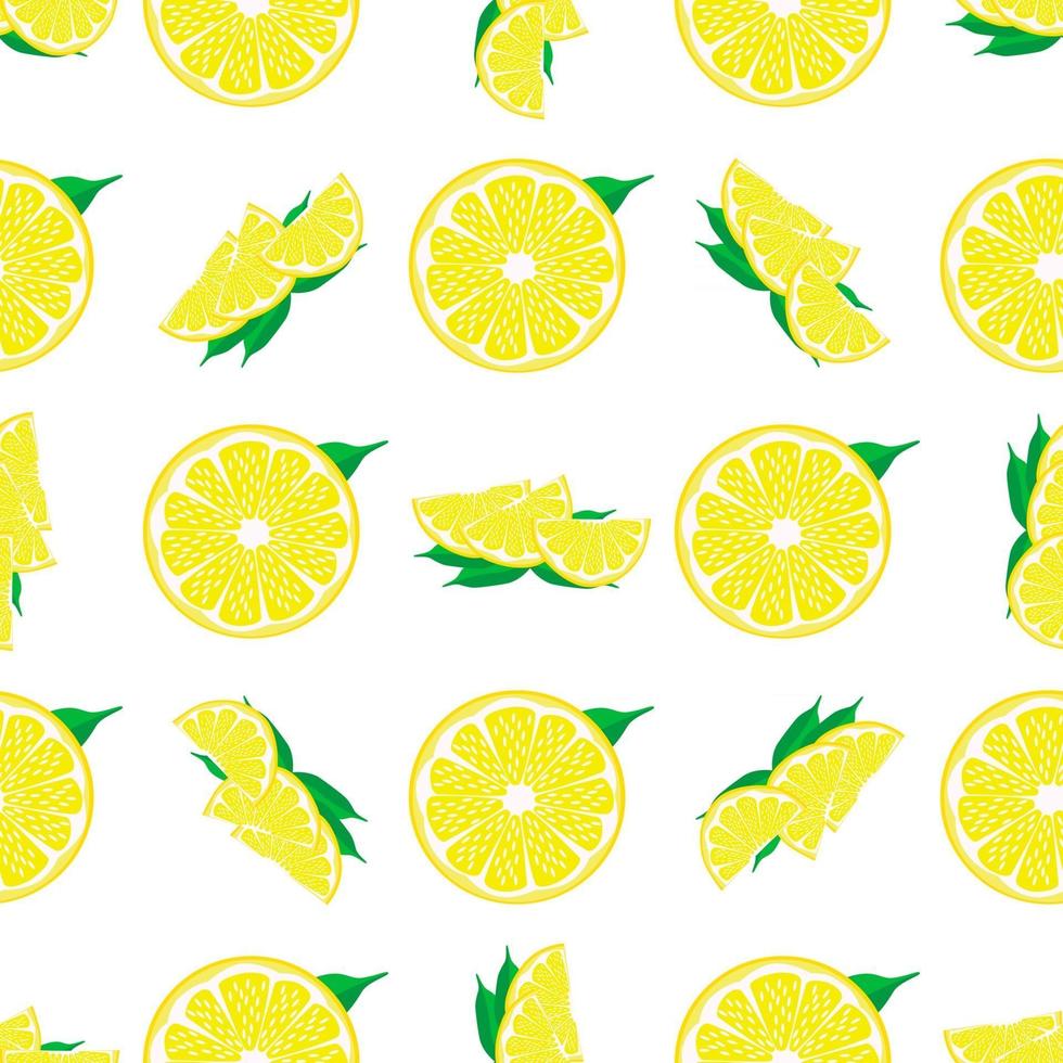 Illustration on theme big colored seamless yellow lemon vector