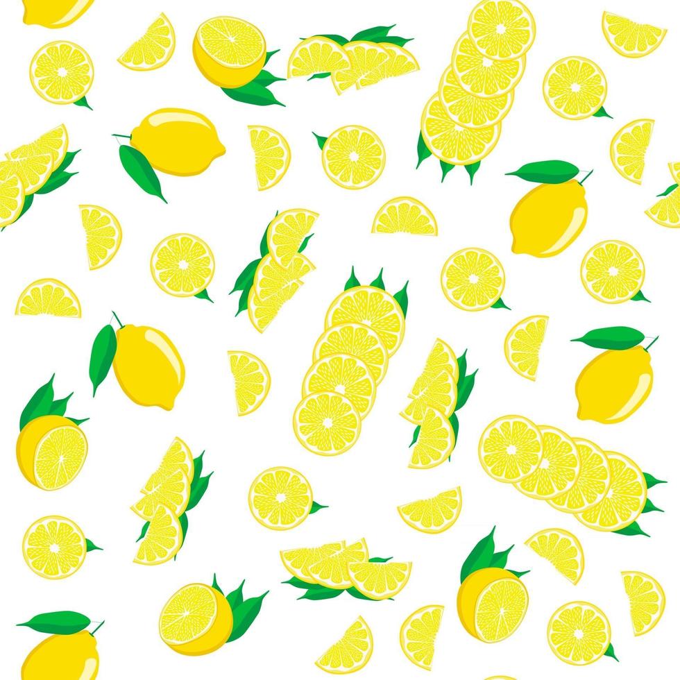 Illustration on theme big colored seamless yellow lemon vector