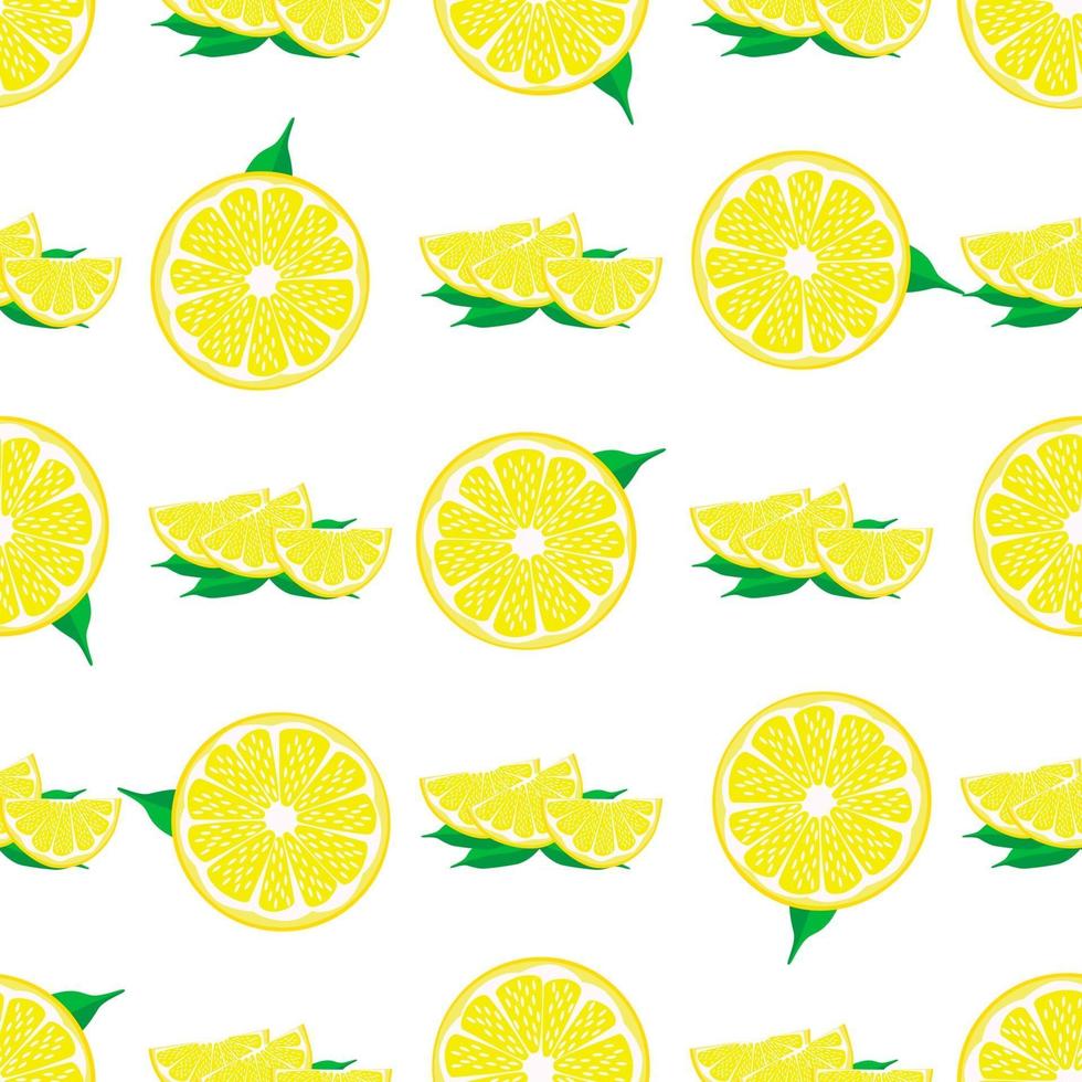 Illustration on theme big colored seamless yellow lemon vector