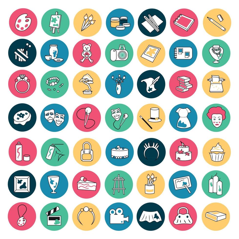 Various hobbies and professions icons collection - Vector