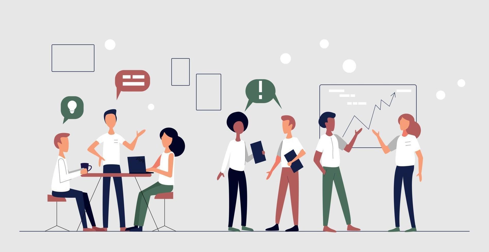 Business teamwork in a friendly team - Vector