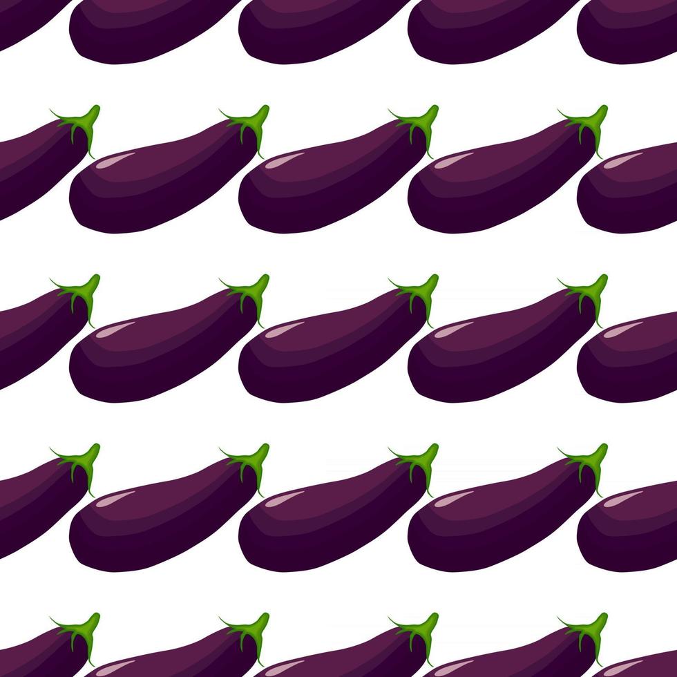 pattern eggplant, vegetable aubergine for seal vector