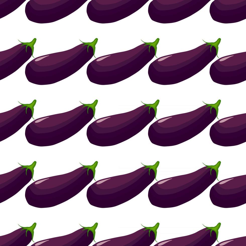 pattern eggplant, vegetable aubergine for seal vector