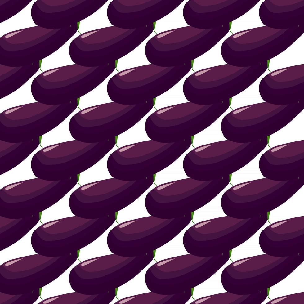 pattern eggplant, vegetable aubergine for seal vector