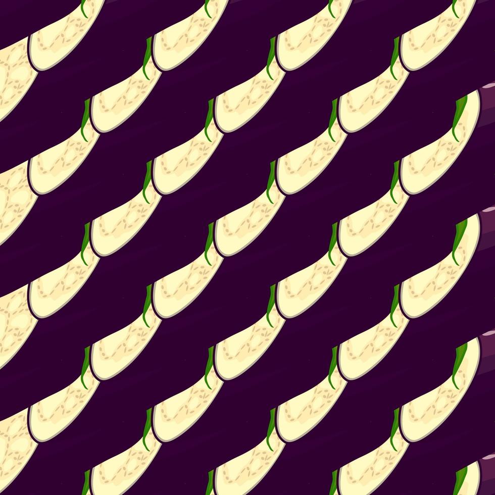 pattern eggplant, vegetable aubergine for seal vector