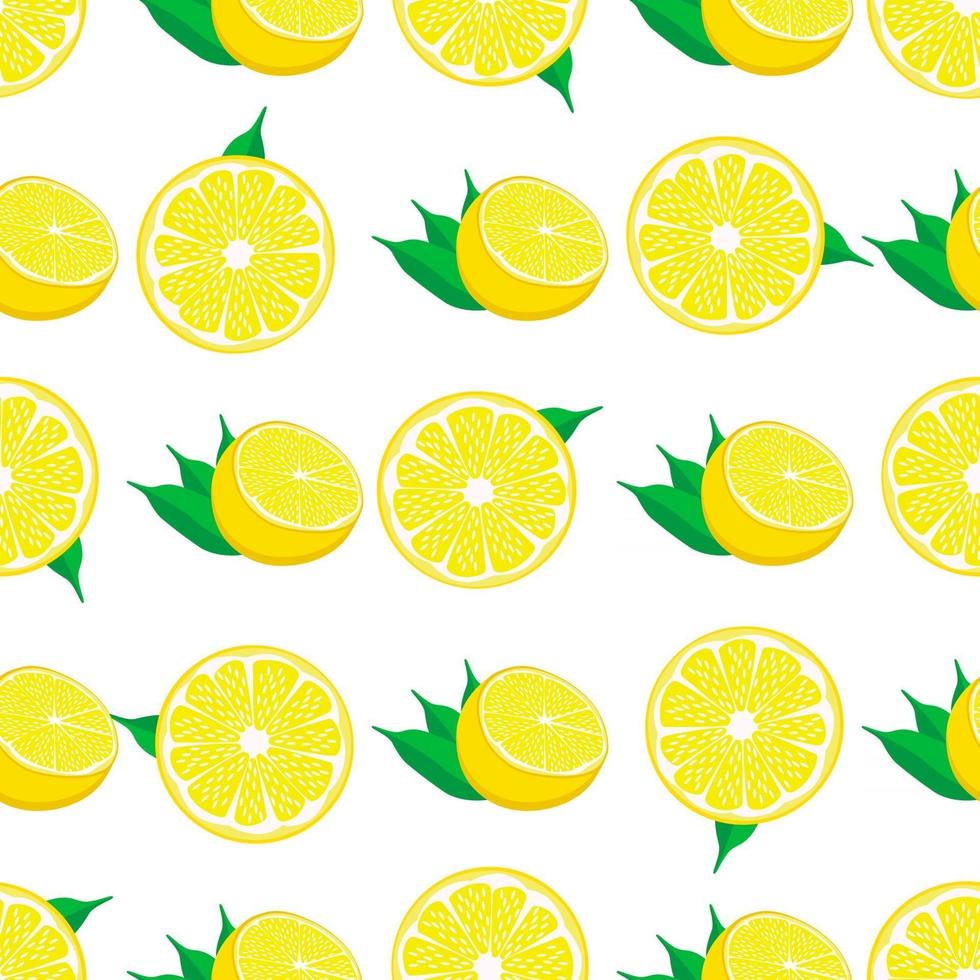 Illustration on theme big colored seamless yellow lemon vector