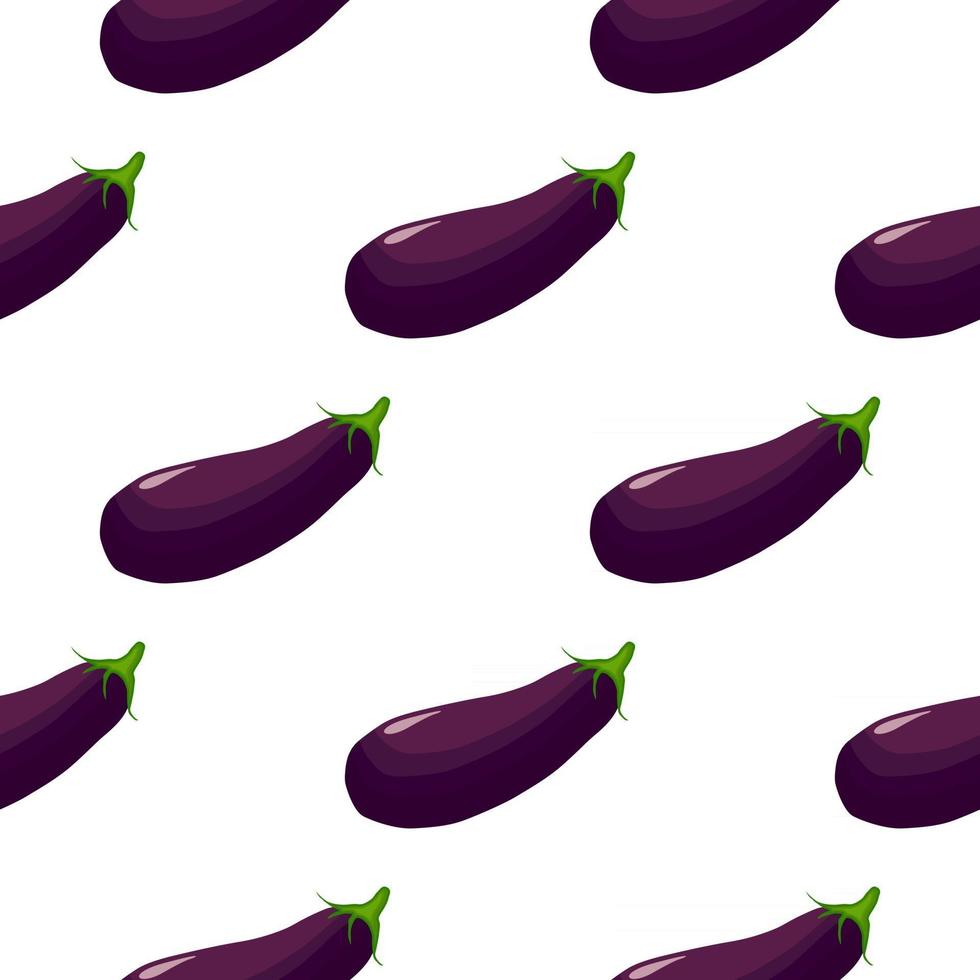 pattern eggplant, vegetable aubergine for seal vector