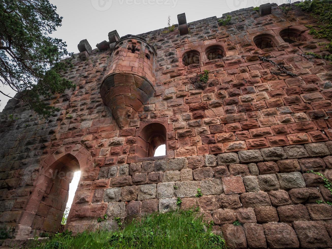 Medieval Castle Landsberg in Vosges, Alsace. Ancient ruins in the mountains. photo