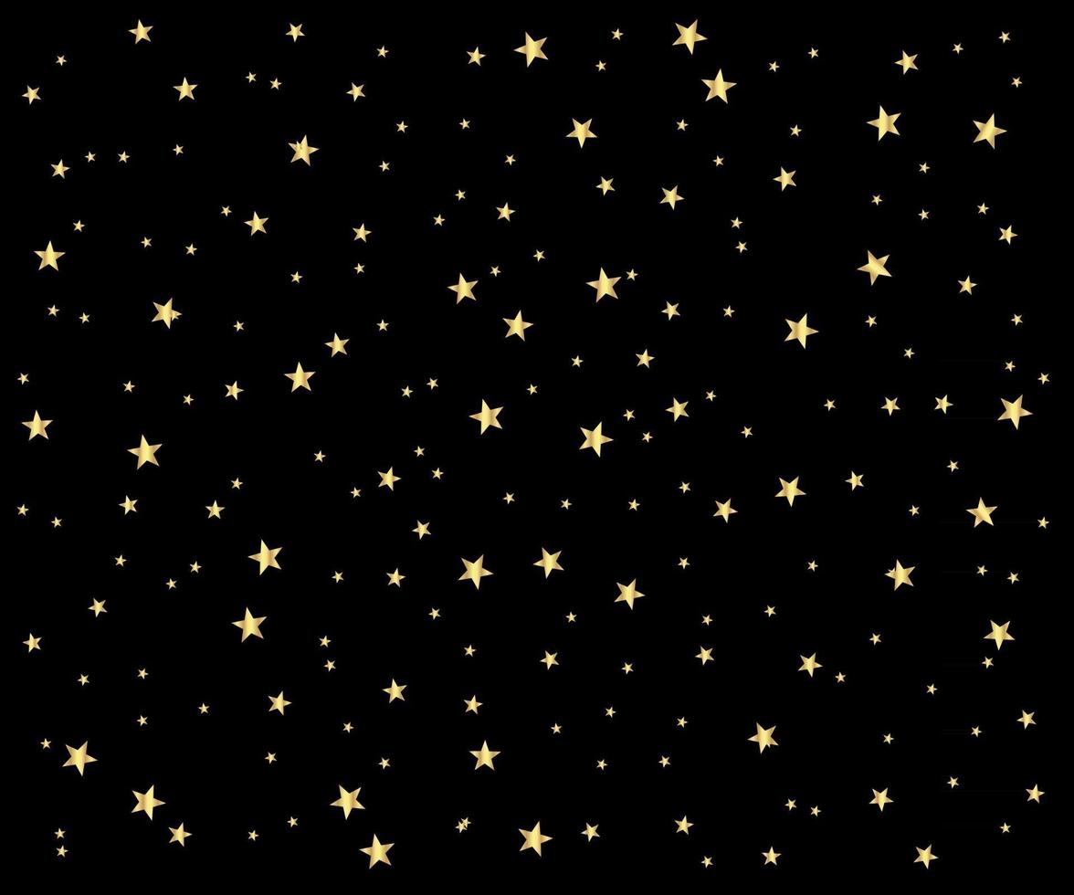 Abstract gold stars pattern. Celebration background vector