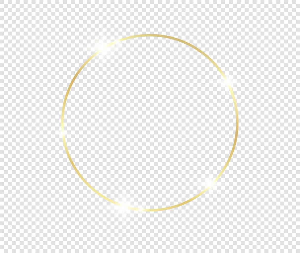Gold shiny glowing frame with shadows isolated background vector