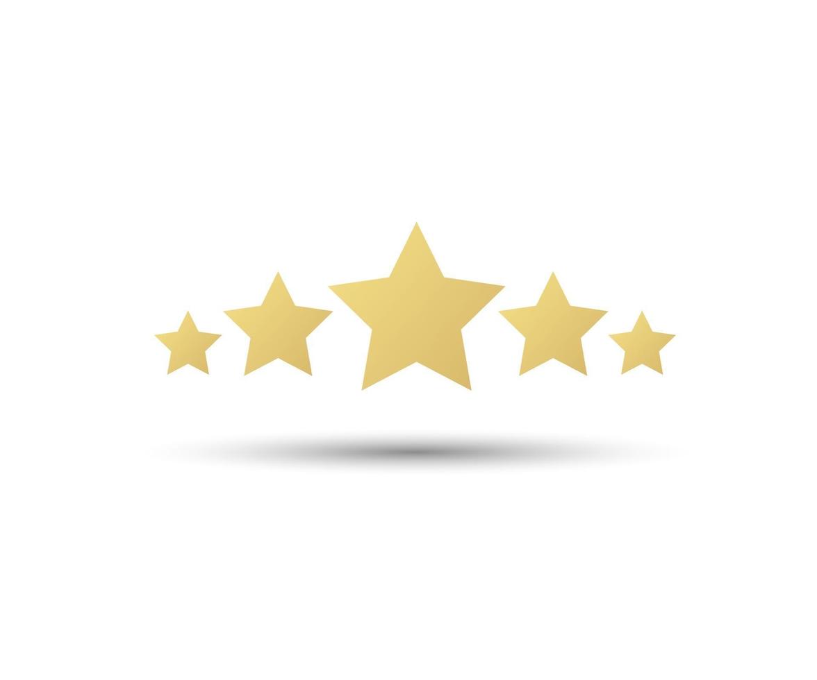 5 star icon. Rating review flat symbol vector