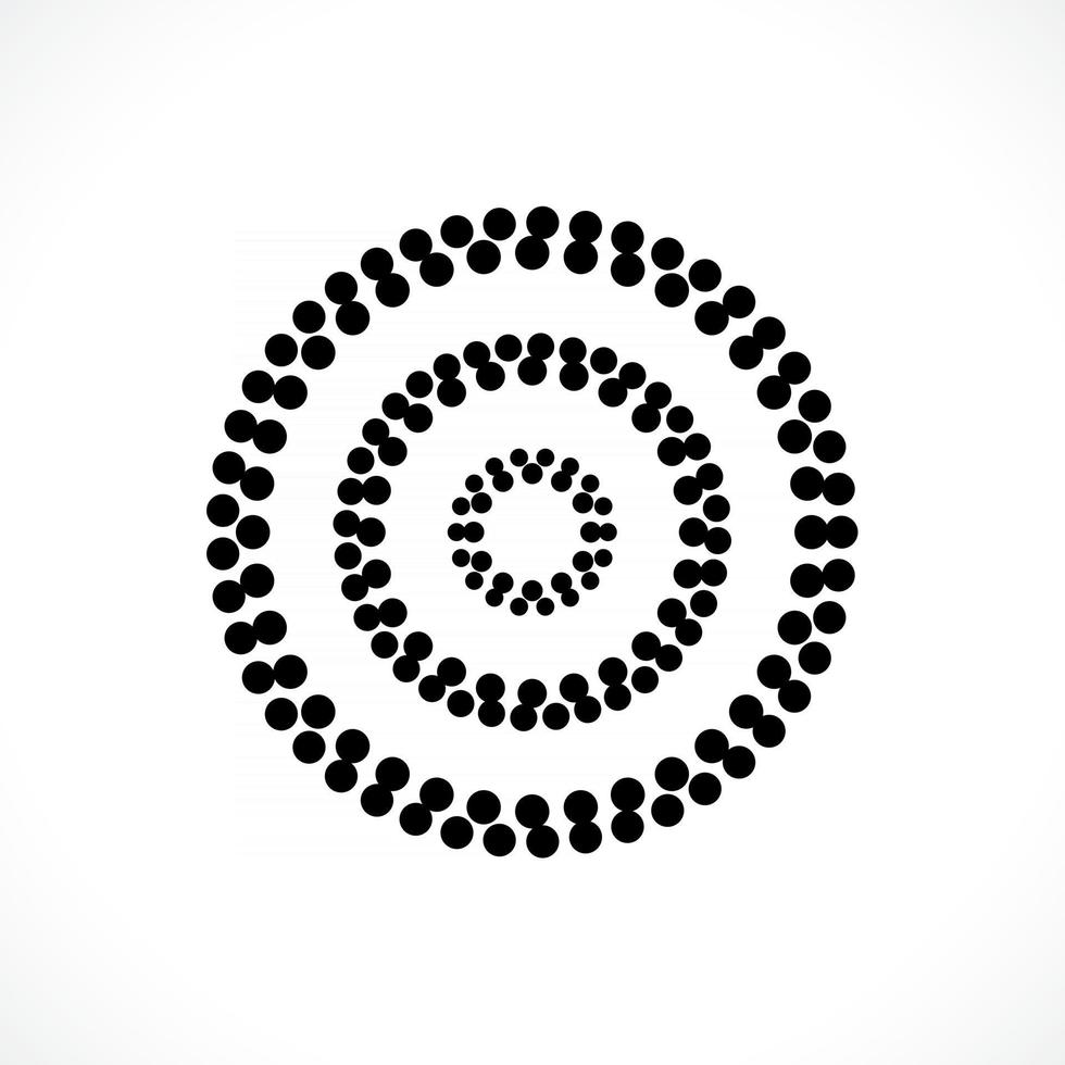 Abstract vector circle frame halftone dots logo emblem design.