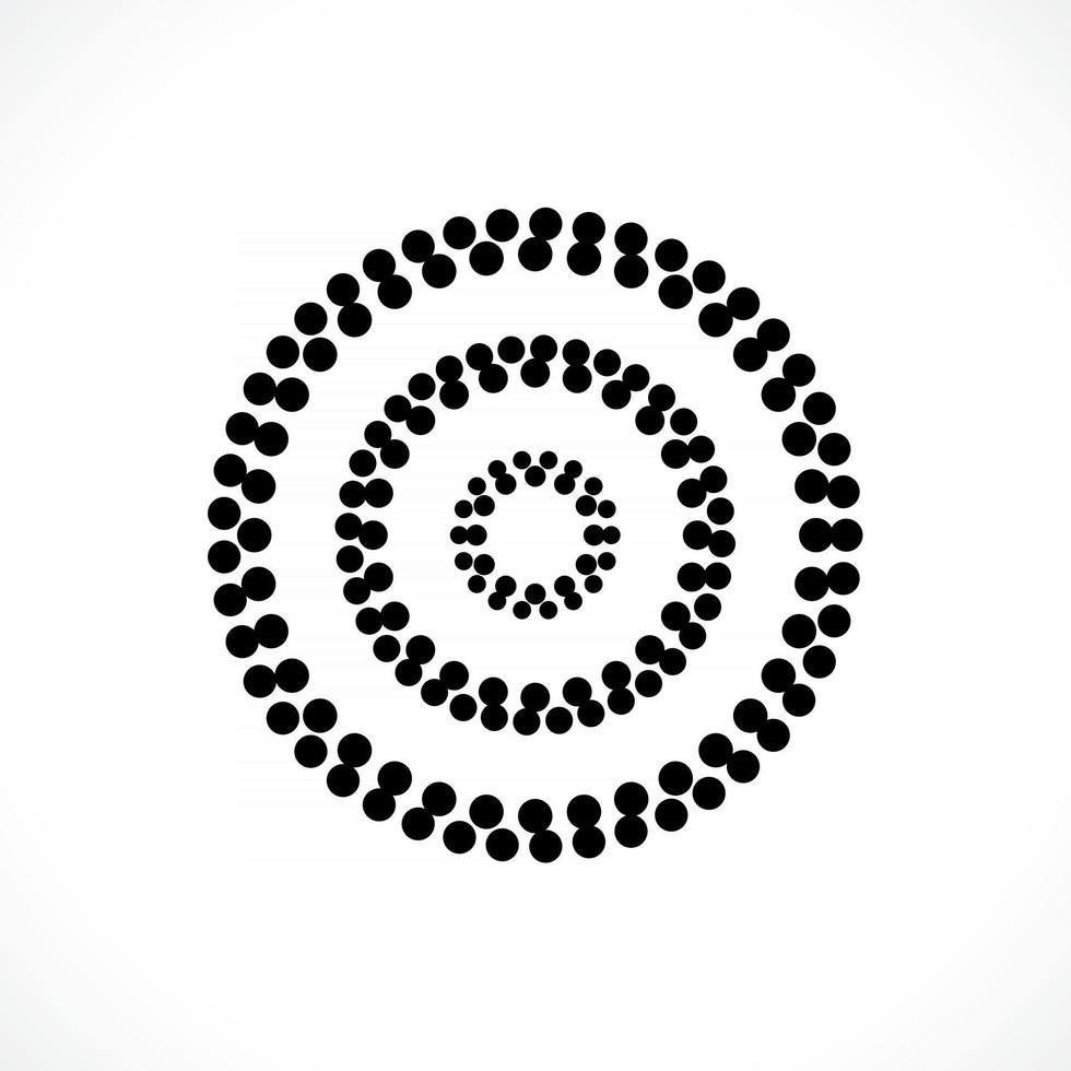 Abstract vector circle frame halftone dots logo emblem design.