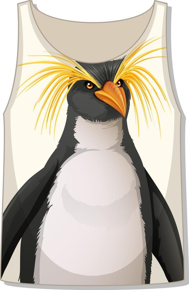 Front of tank top sleeveless with penguin pattern vector