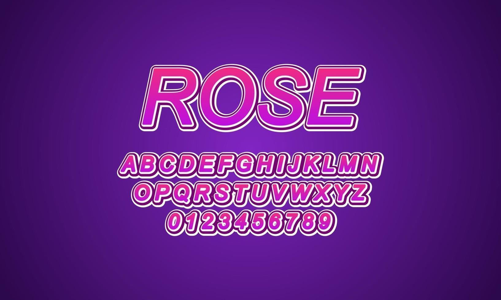 Editable text effect rose title style vector