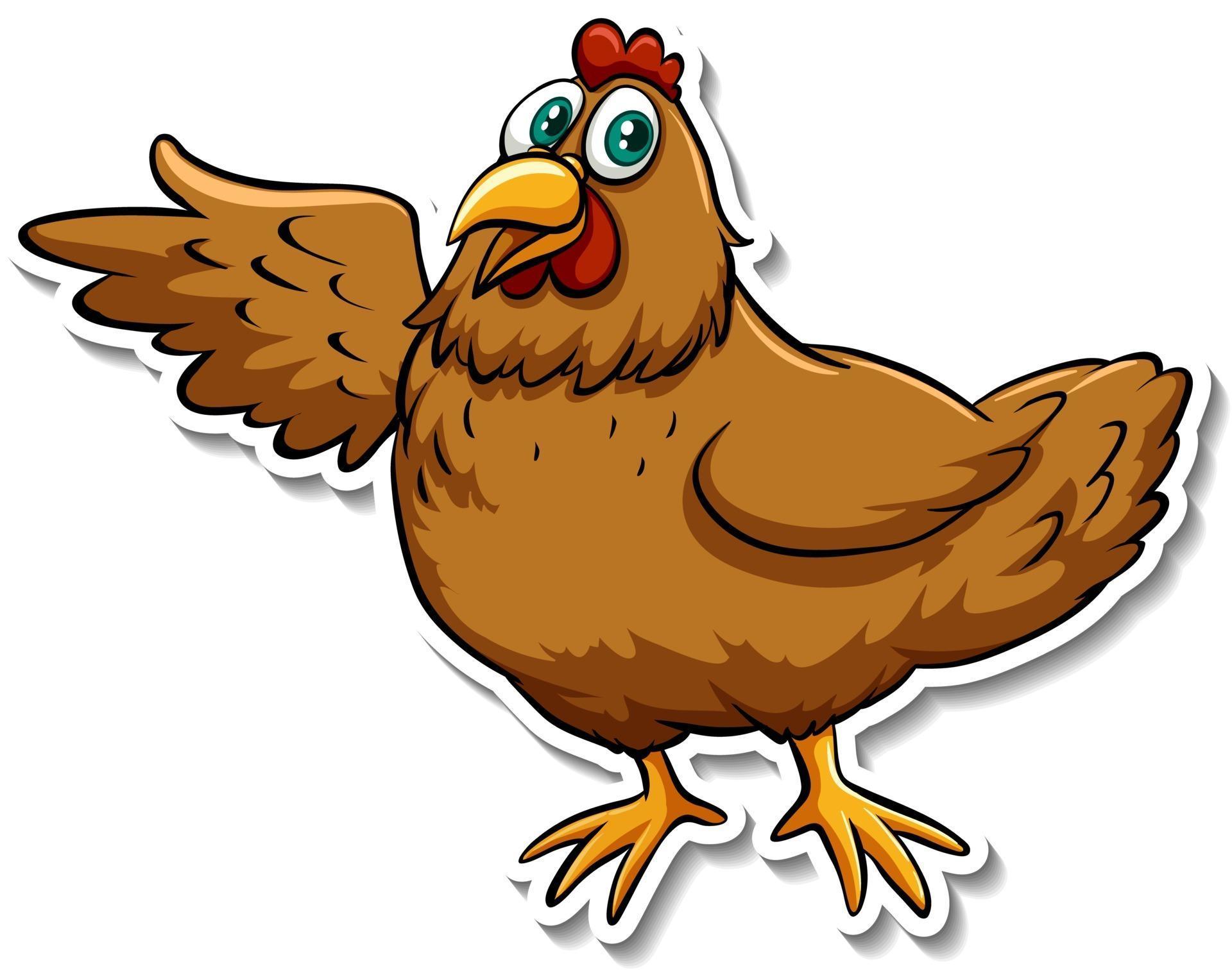 A cute chicken cartoon animal sticker 2988520 Vector Art at Vecteezy