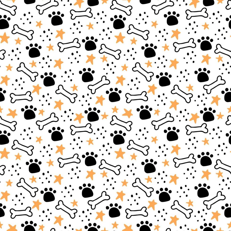 Seamless pattern of cute dog puppy symbol vector