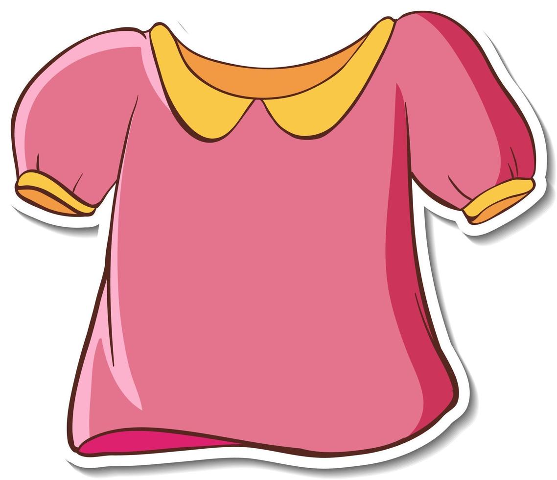Sticker design with pink shirt isolated vector