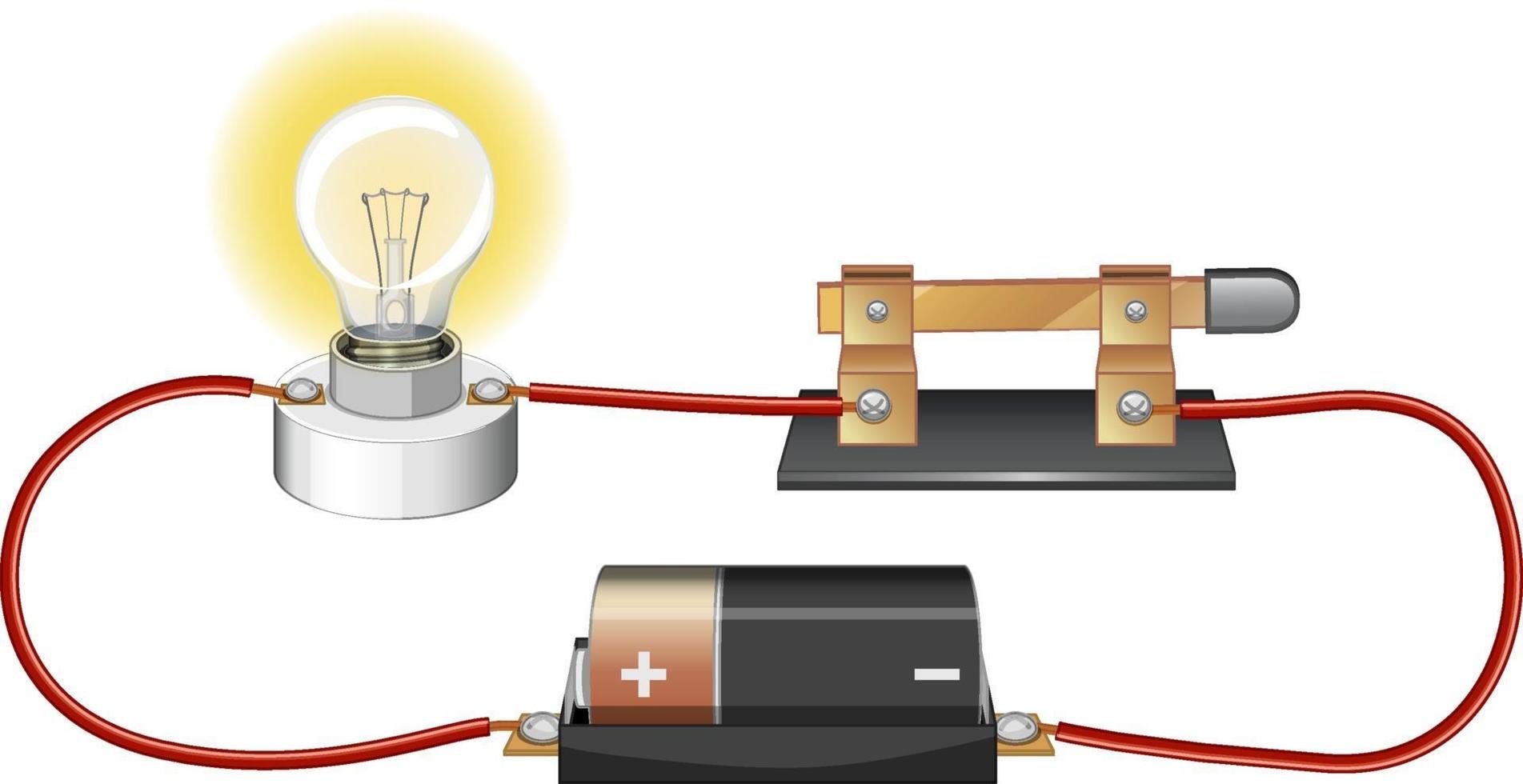 Electric circuit science experiment vector