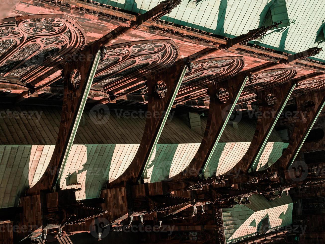 Buttresses and other Gothic elements of the tallest cathedral, Strasbourg. photo