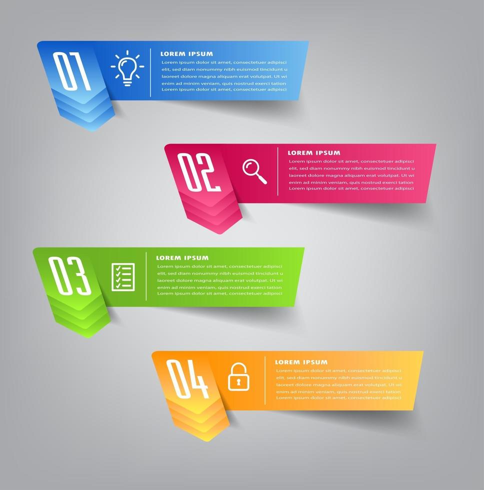 modern text box template, infographics banner vector