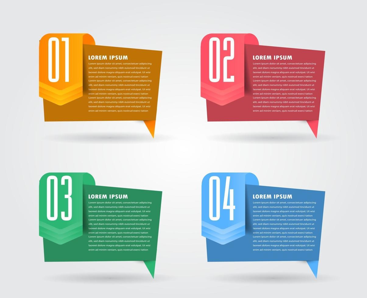 modern text box template, infographics banner vector