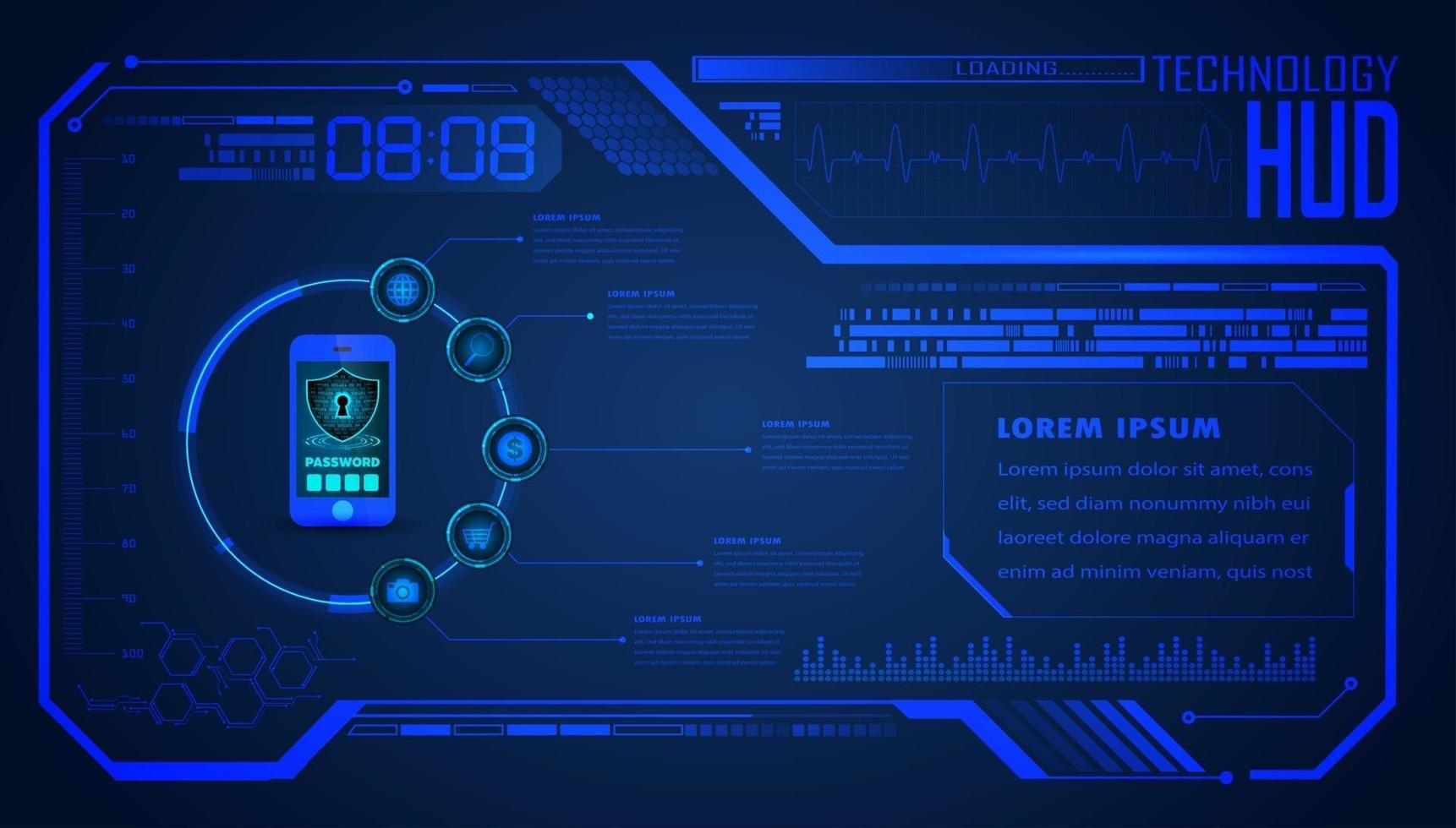 hud cyber circuit future technology concept background vector