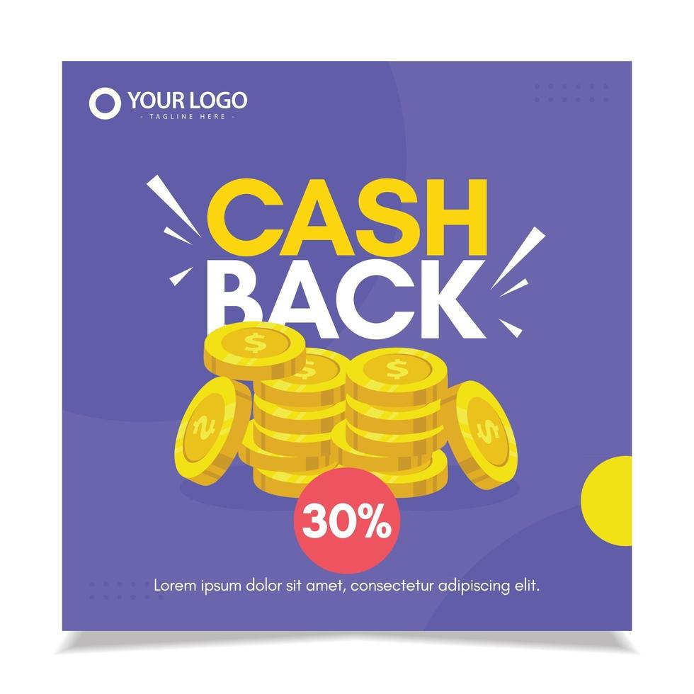 Banners cashback vector design template.