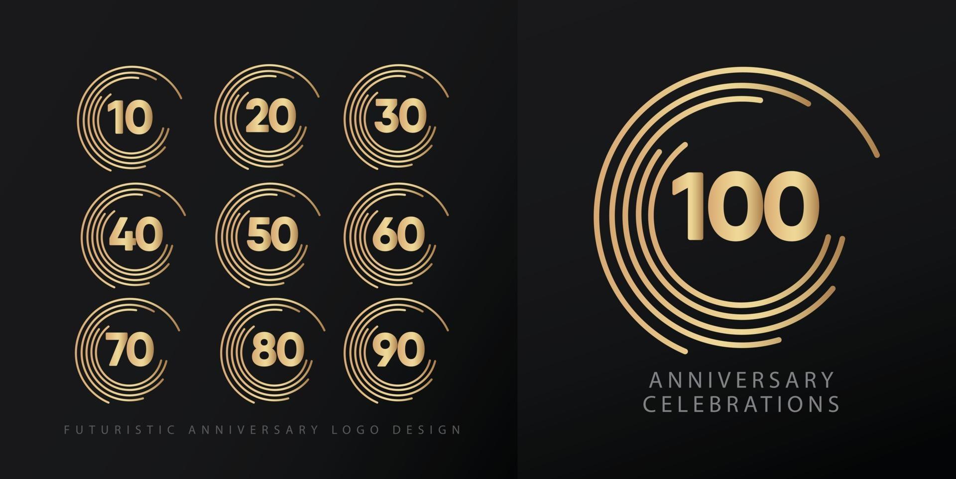 establecer el concepto de logotipo de diseño de aniversario. vector