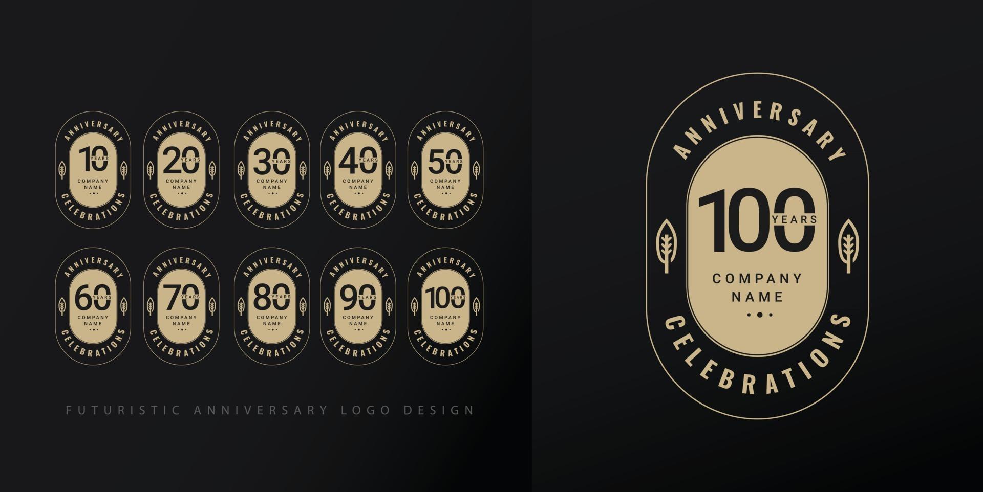 Set anniversary design logo concept. vector