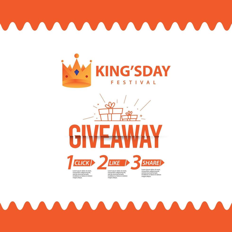 giveaway kingsday banner template vector