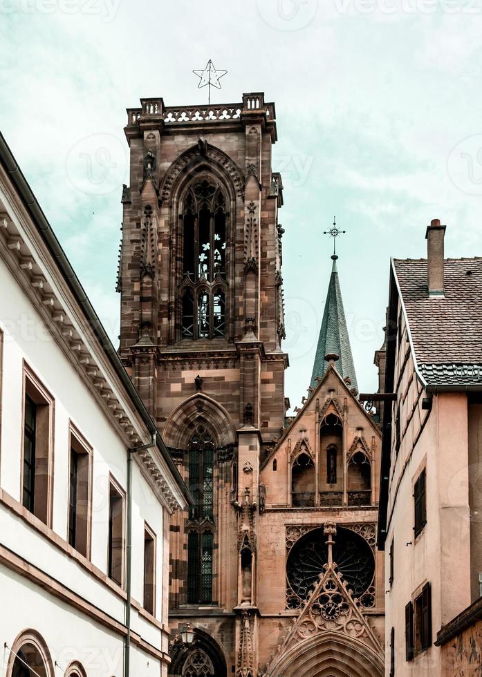 Buildings in the medieval city of Rouffach in Alsace, France photo